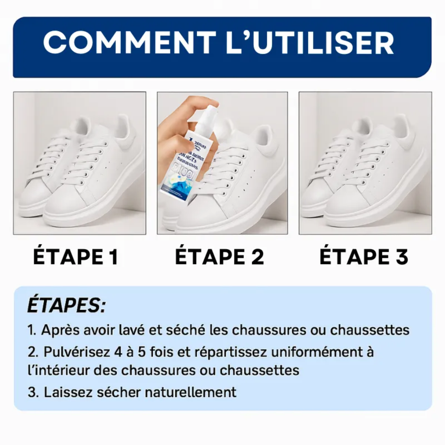 Bienmarcher™ – Spray désodorisant pour chaussures 100 ml, fraîcheur durable garantie