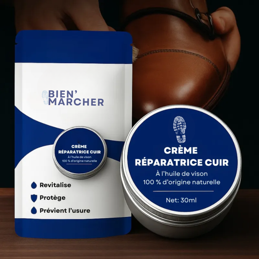 Bienmarcher™ – Crème réparatrice pour cuir, ravive et protège vos chaussures durablement