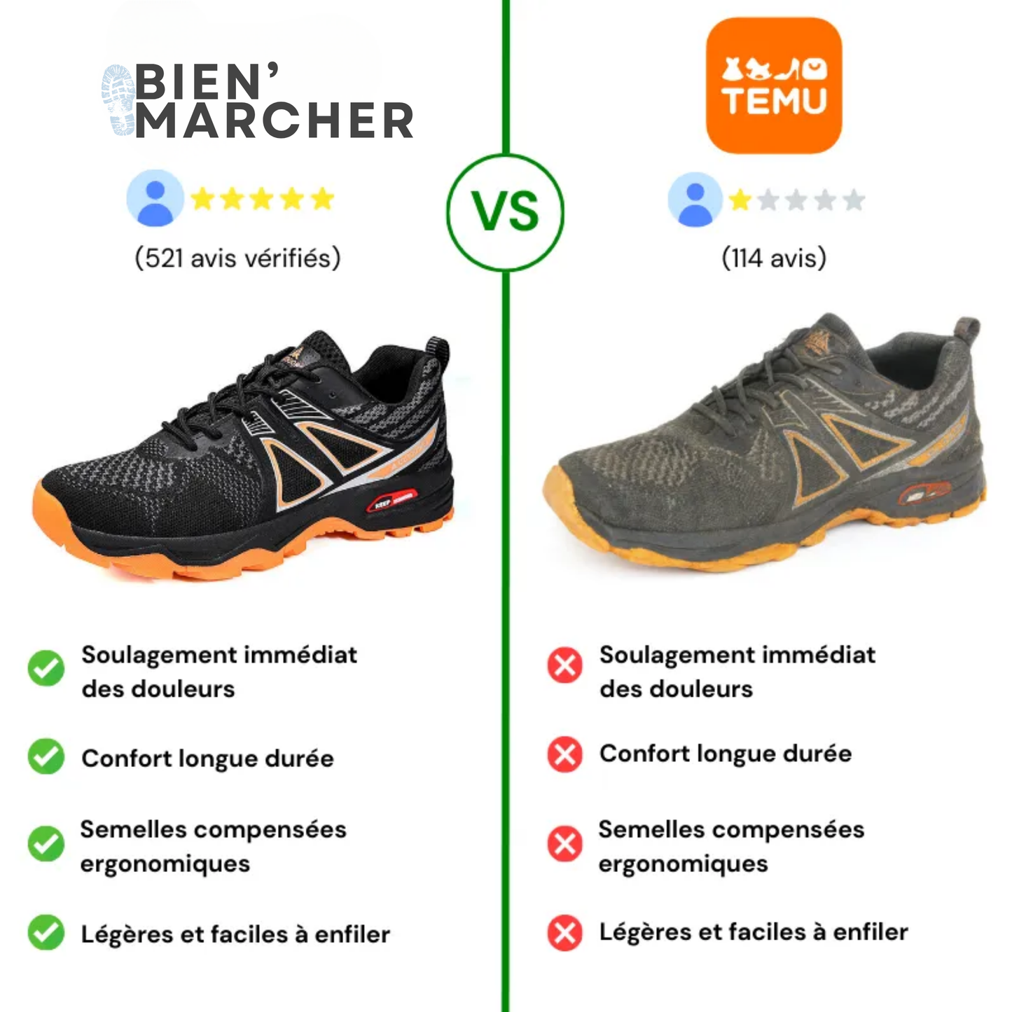 Bienmarcher™ – Chaussures de marche orthopédiques pour homme, robustes et confortables