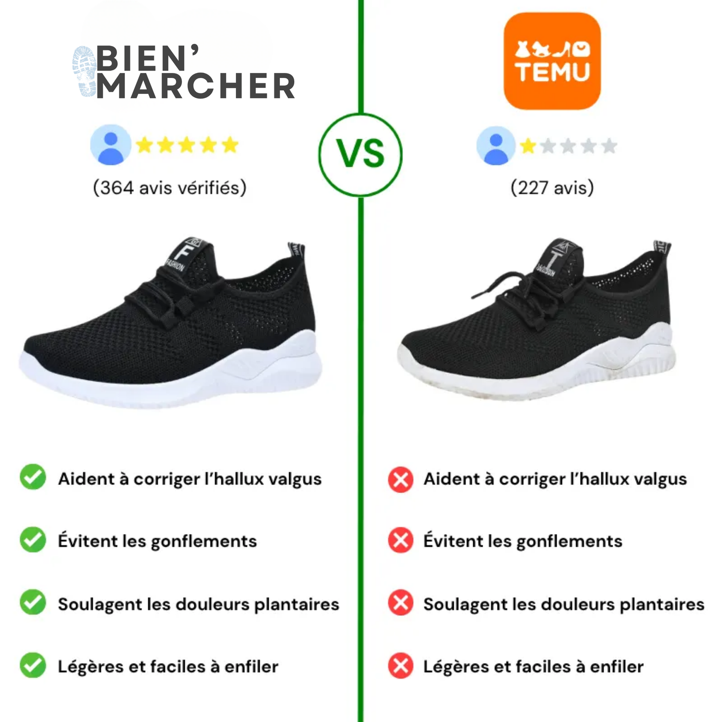 Baskets orthopédiques pour femme, légères et ultra-confortables
