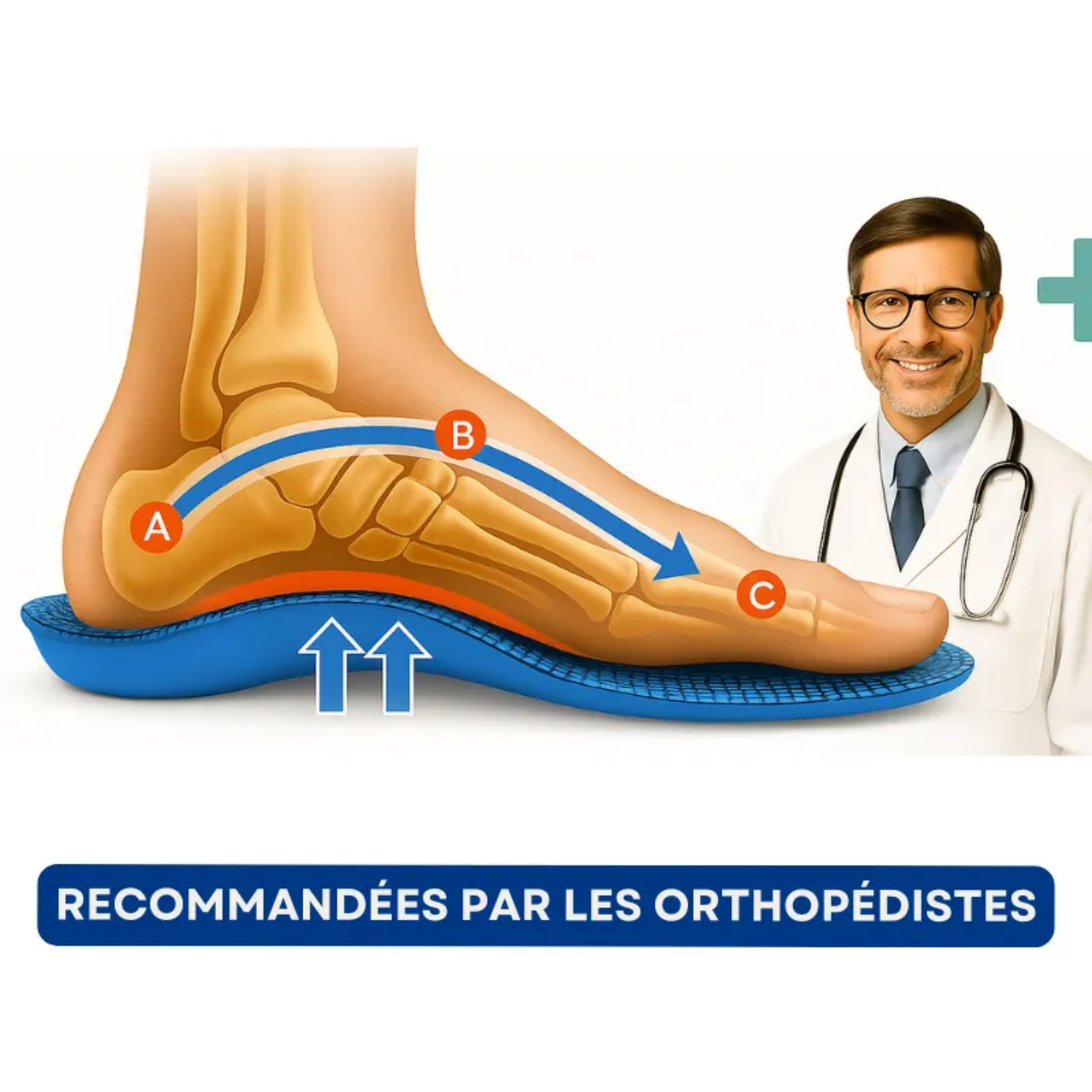Bienmarcher™ – Paire de semelles orthopédiques, confort et maintien