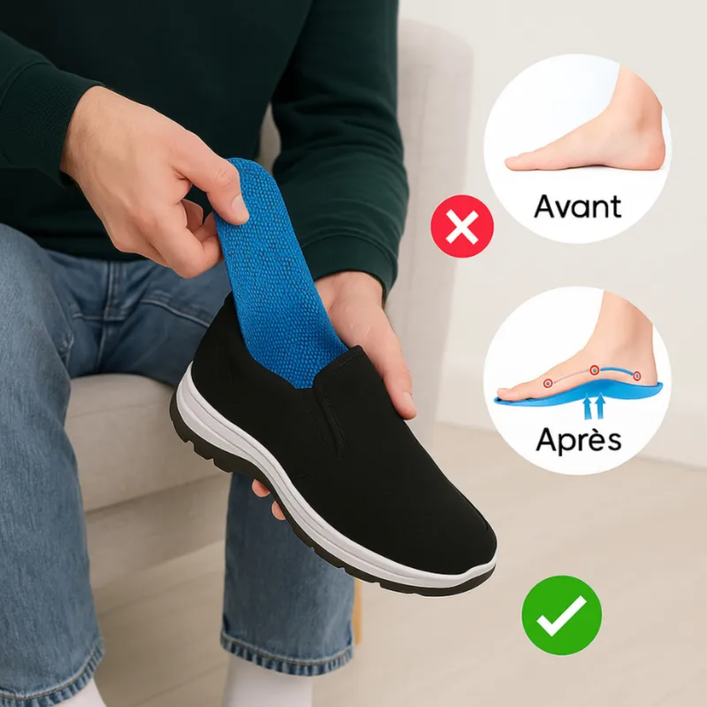 Bienmarcher™ – Paire de semelles orthopédiques, confort et maintien